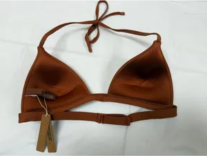 SKIMS Classic Swim Push Up Triangle Bikini Top Bronze Size L NWT thumbnail 6