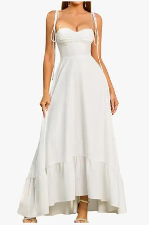 White Spaghetti Strap maxi dress thumbnail 1