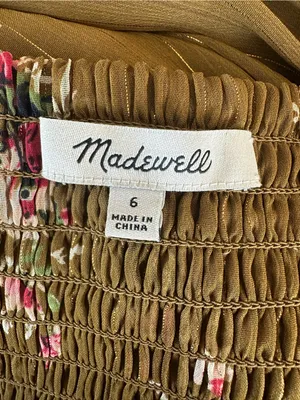 MADEWELL Cami Tier Midi Dress Metallic Classic Corsage Nosegay Floral Sz. 6 thumbnail 9