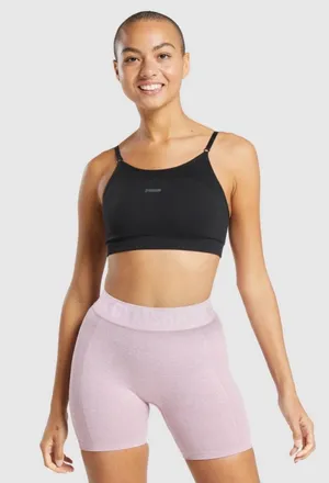 GYMSHARK Flex Strappy Sports Bra in Black/Charcoal Size XS thumbnail 1