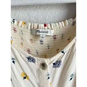 Madewell Seamed‎ Button Down Colorful Floral Confetti Short Sleeve Blouse Small thumbnail 11