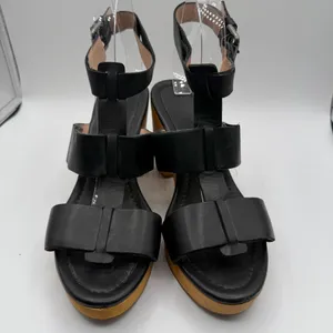 Madewell Irving Black Leather T Strap Platform Clog Heels Women’s 9.5 F0089 thumbnail 2