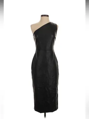 Bardot x Anthropologie Oriella Vegan Leather One Shoulder Midi Dress Size S thumbnail 7