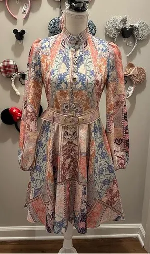 Colorful Patchwork Long Sleeve Dress thumbnail 1