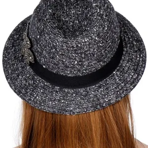 SOMETHING SPECIAL Fedora Gray Fall Boho Embellished Band Bucket Hat thumbnail 3