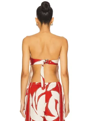 SEVEN WONDERS Arlette Strapless Top in Arlette Red Smal New Womens Tank Tunic thumbnail 2