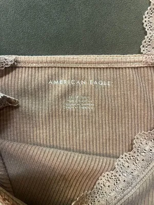 American Eagle Outfitters Tan Lacey Tank Top thumbnail 2