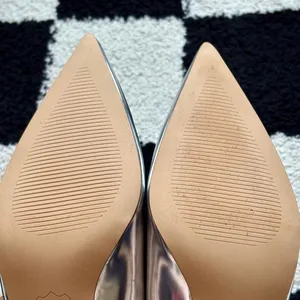 Ann Taylor Silver Mary Jane Block Heels Pointed Toe 6 thumbnail 8
