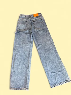 Princess Polly Blue Denim Carpenter Wide Leg Jeans thumbnail 5