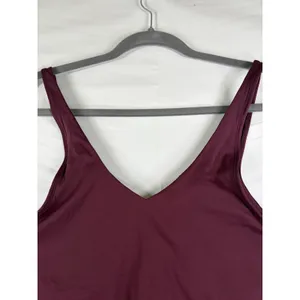 Natural Uniforms Modern Fit-Luxe Stretch Tank Top Burgundy 2XL V-Neck Crop‎ Top thumbnail 3