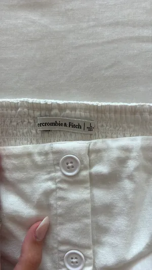 Abercrombie Linen Blend strapless button down top thumbnail 3
