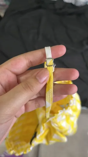 NWT Bloomingdale's Aqua Yellow Gingham Smocked Tiered Top thumbnail 5