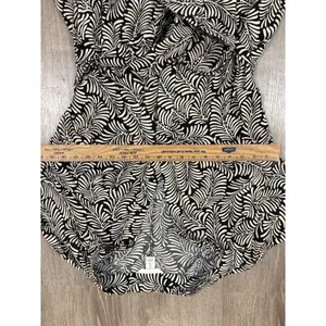 H&M Maxi Shirt Dress Women's M Beige Black 100% Viscose Belted Long Sleeve thumbnail 6