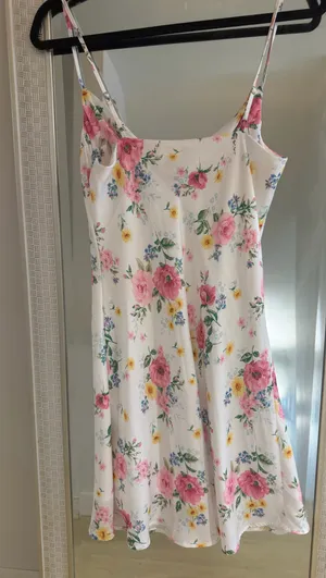 Altar'd State White Floral Slip Dress with Pink Roses NWT thumbnail 5