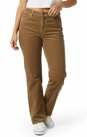 Jones New York Sport Everyday Stretch Corduroy Pants Tan Straight Leg Size 10 thumbnail 1