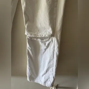 NWOT Zara White Wide Leg Pants Knee Slits‎ thumbnail 4