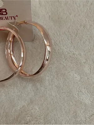 Rose Gold Twisted Hoop Earrings thumbnail 3