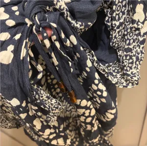 Vince Camuto Navy Abstract Leaf Duster  thumbnail 4