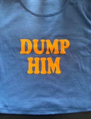 Dump Him Crop Top Blue thumbnail 2