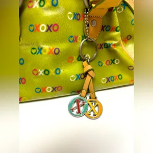 Vintage Y2K XOXO Mini Handbag – Green Logo‎ Print with XOXO Charms thumbnail 5