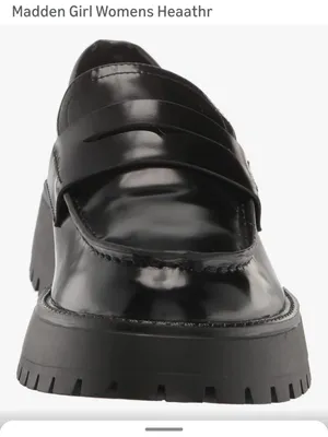 Madden Girl Heaathr Patent Lug Sole Loafers Womens Shoes Size 8 Black Platform thumbnail 2