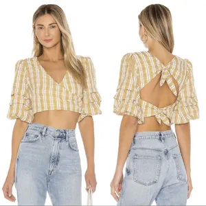 REVOLVE Gabby top in Yellow Plaid MAJORELLE: SOLD OUT ONLINE size small thumbnail 2