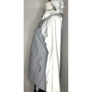 The North Face HyVent Rain Jacket Womens Small Grey White Hooded Shell Coat thumbnail 8