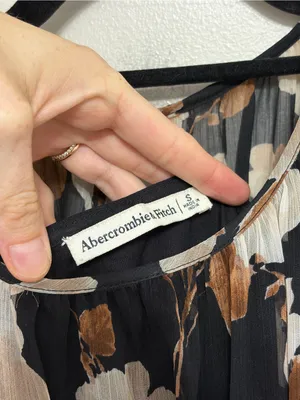 Abercrombie Black and Brown Fall Floral Sleeveless Midi Dress - Size S thumbnail 4