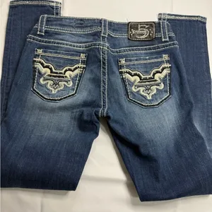 Studio Blue Boot Cut Jeans with Embroidered Design Size undefined thumbnail 10