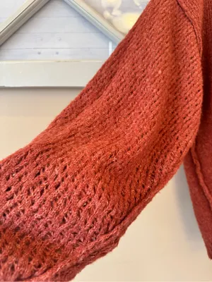 Free‎ People It's a Wrap Sweater in Rust - Small Oversized thumbnail 5