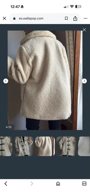 Zara Cream Faux Shearling Toggle Jacket with Black Trim thumbnail 5