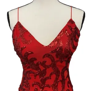 Lovely Day Hello Gorgeous Red Bodycon Sequin Mini Dress Size Small NWT thumbnail 4