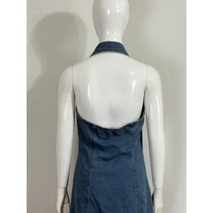 House of Harlow 1960 Women’s Denim Halter Mini Dress Backless Y2K Blue Size S thumbnail 9