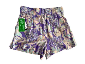 Rip Curl NWT Palm Party Shorts Sz S Purple Tropical Print EcoVero Boho Summer thumbnail 3