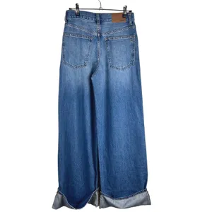 NWT Madewell Superwide Leg Jeans Fannin Wash Rigid Denim Cuffs High Rise thumbnail 4