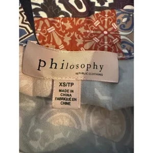 Philosophy‎ Patchwork Tile Button boho whimsigoth retro y2k cottage Top XS shirt thumbnail 4