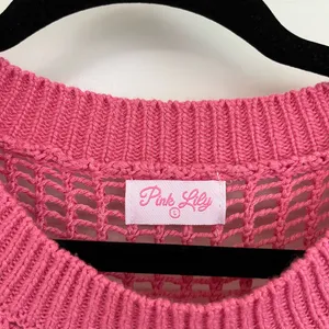 Pink Lily Vibrant Pink Knit Top Crop Size L Cover Up thumbnail 3