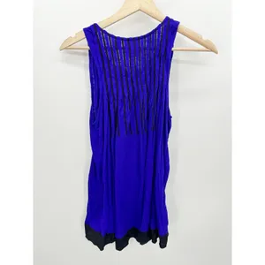 Anthropologie Ric Rac Blue Beaded Mini Dress Womens Size‎ S NWT Boho Sleeveless thumbnail 2
