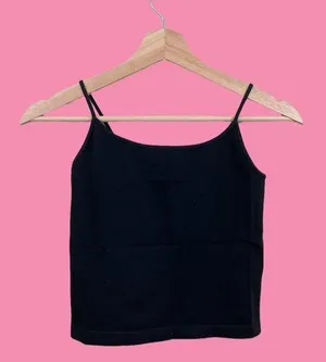 Tilly’s Black Spandex High Neckline Spaghetti Strap Tank Top thumbnail 2
