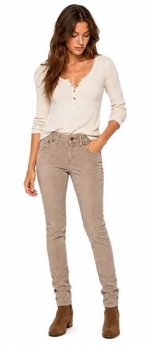 Free‎ People Taupe Corduroy Skinny Pants Size 29 NWT Neutral Stretch thumbnail 1