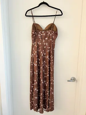 Hello Molly Gimme Whiplash Bustier Midi Dress Brown Party Cocktail Summer Size 4 thumbnail 9