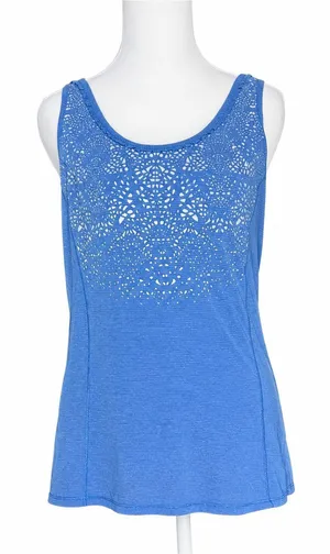 Lululemon Run Silver Bullet Tank Top Size 6 Blue Porcelaine Reflective Racerback thumbnail 1