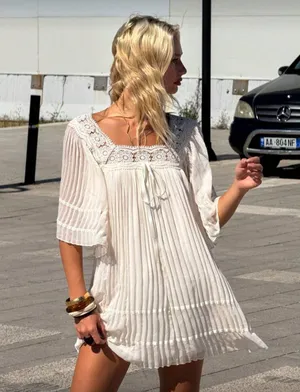 Boho mini dress White Size XXS thumbnail 3