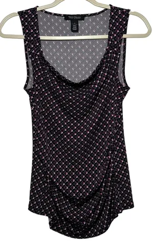 White House Black Market Sleeveless Cowl Neck Geometric Print Tank Top Small‎ thumbnail 1