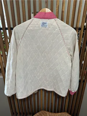 Vintage Snug Suit Floral Quilted Jacket Heritage Pink Calico Coat M thumbnail 9