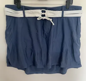 Free Country Womens Plus‎ 1X 16W 18W Blue Swim Skort Skirted Bikini Bottom FC18 thumbnail 1