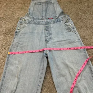 true 90s M vintage ETHYL Light wash denim overalls relaxed fit Cargo Workwear thumbnail 5