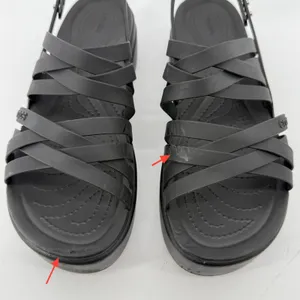 Crocs Brooklyn Strappy Low Wedge Sandal Black Women 10 Comfort Platform Y2K thumbnail 3