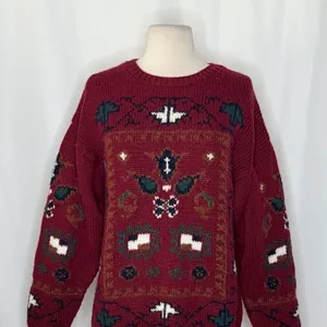 Vintage Studio MICHELLE STUART Wool Blend Geometric Sweater Hand Knit Small thumbnail 3