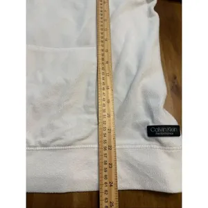Calvin Klein Performance Cream Ivory High Neck Fleece Sweatshirt Women’s Size M thumbnail 6